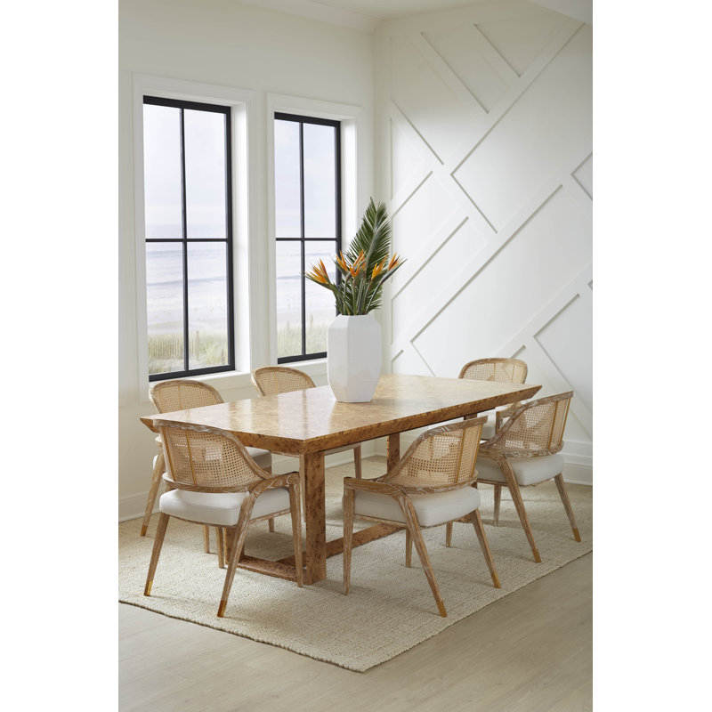 Edward Solid Wood Arm Chair, Brown
