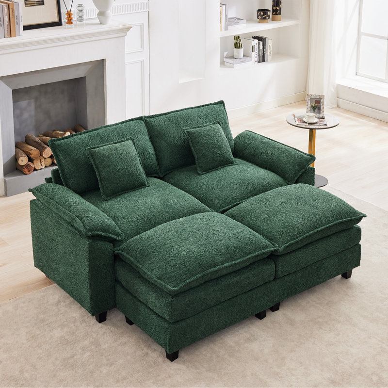 Ebern Designs Chenille Fabric Loveseat Sofa