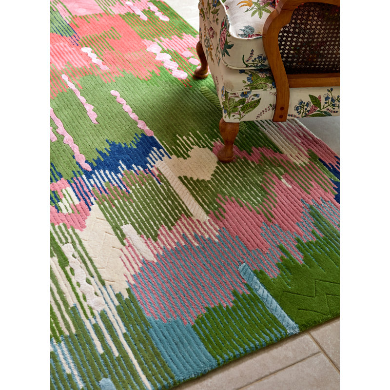 Wilderness Hand Tufted Wool/Viscose Abstract Area Rug in Peridot/Emerald, Rectangle 8'2" x 11'6"