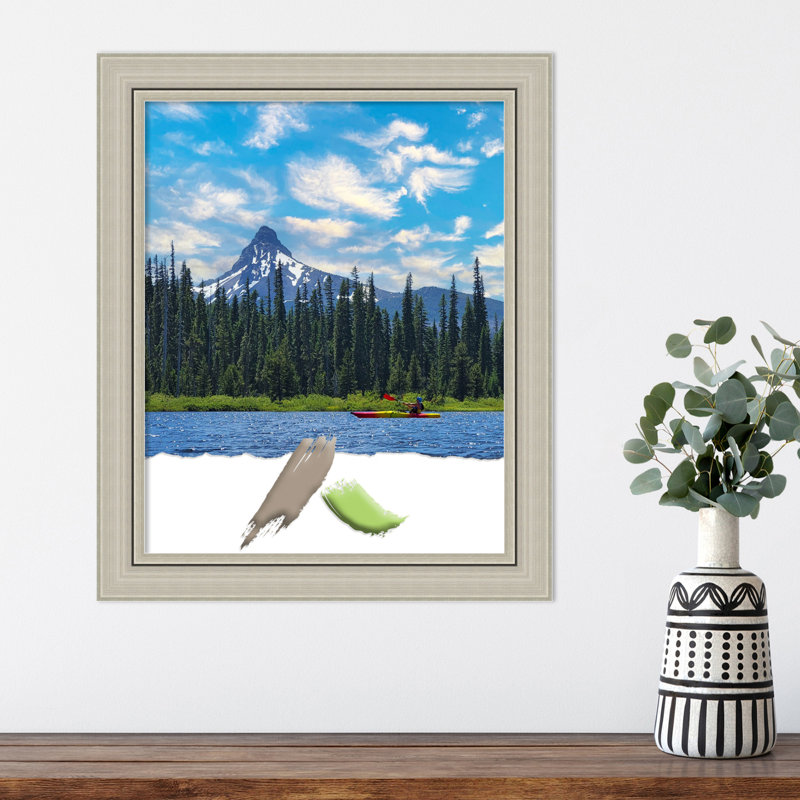 Ashaud Wood Picture Frame with Mat, 16" x 20", Silver
