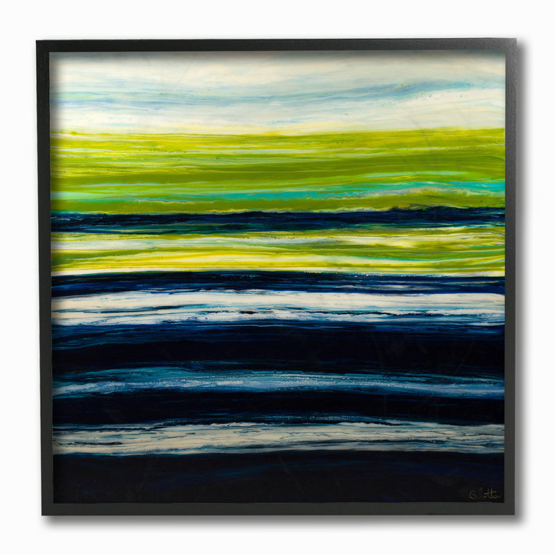 « acrylique field abstract field », reproduction d’impression en résine de lake, H 12 po x l 12 po x P 0,5 po