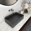 Lavabo de salle de bain rectangulaire en béton gris foncé moderne 19,68 po avec motifs (n'inclut que le lavabo de salle de bain)-2101067150