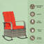 Fauteuil inclinable d'extérieur en rotin d'extérieur, chaise berçante rouge