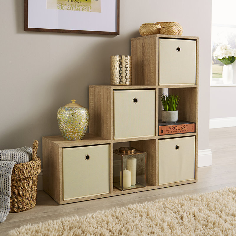 Steinmetz 321 Cube Storage Bookcase Unit, Oak