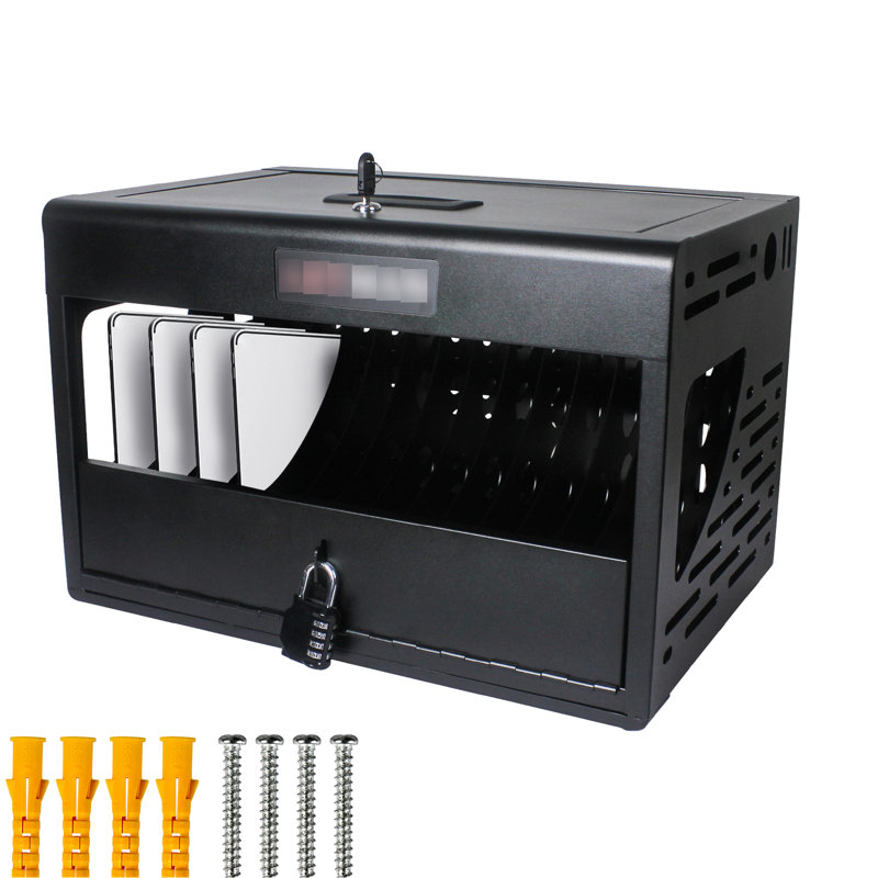 Laptop & 16 Locking Charging Station - Black 16 Bay Cabinet For Black, Black