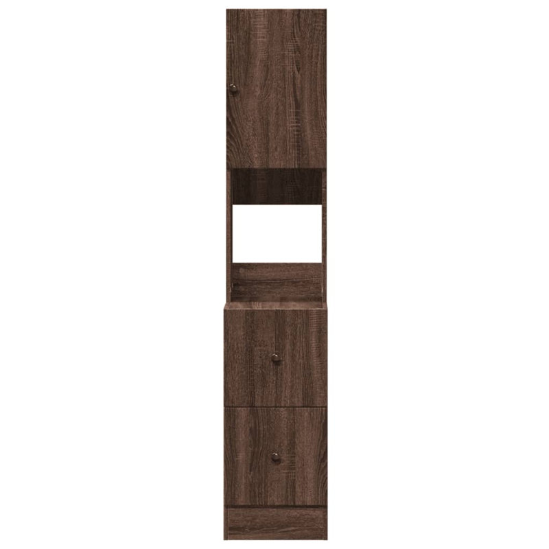 Kitchen Cabinet 35X50x180 Cm Engineered Wood, Brown Oak