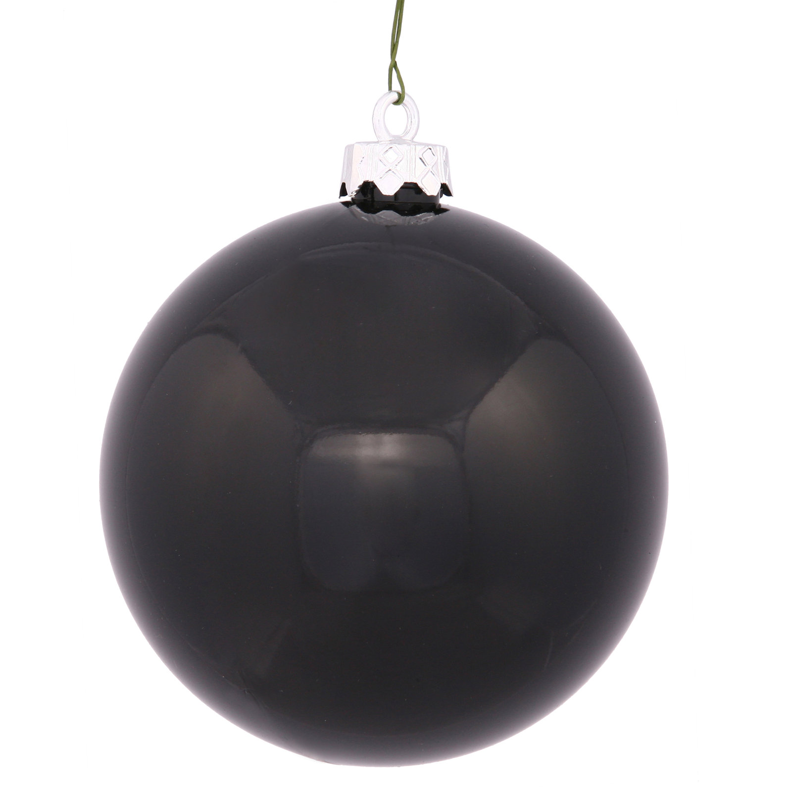 Holiday Décor Ball Ornament, 3" H x 3" W x 3" D, Black