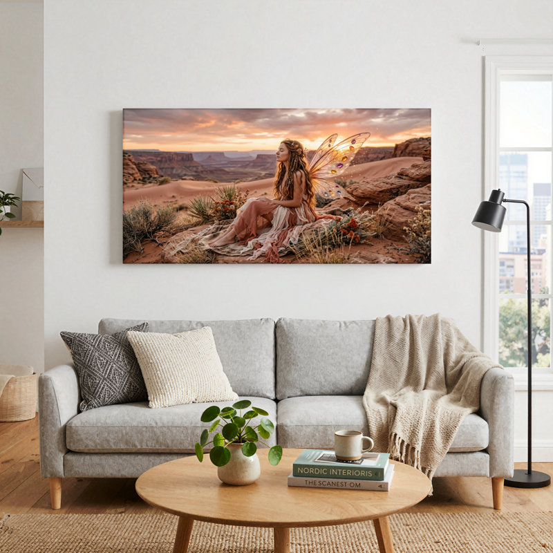 Ensemble de 1 tableau sur toile « Désert féerique », 40“W x 20”H, Wrapped Canvas