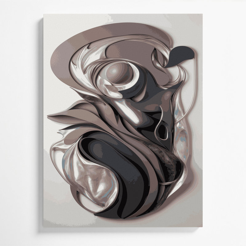 Abstrait art figuratif gris sur toile 100, H 18 po x l 12 po