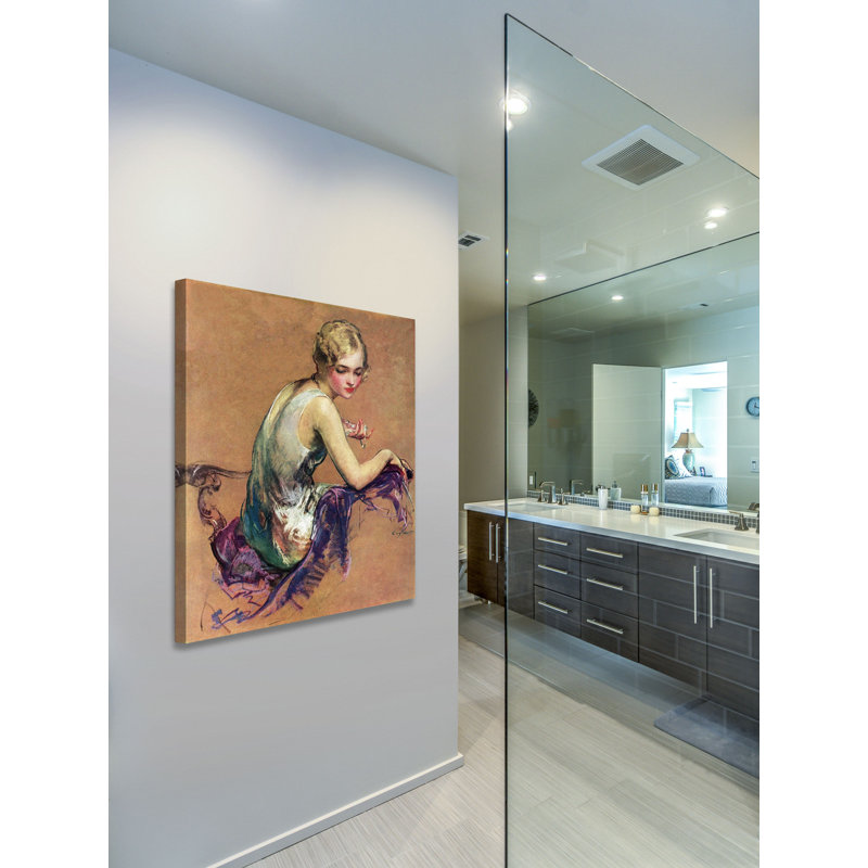 Reproduction de pastel sur toile tendue, H 52 po x l 40 po