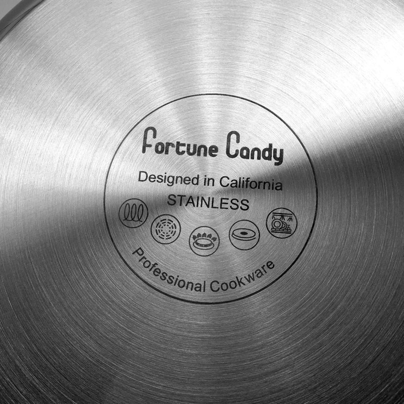 Bonbon Fortune 1,6 pte Casserole en acier inoxydable avec couvercle, H 5 po x l 8 po