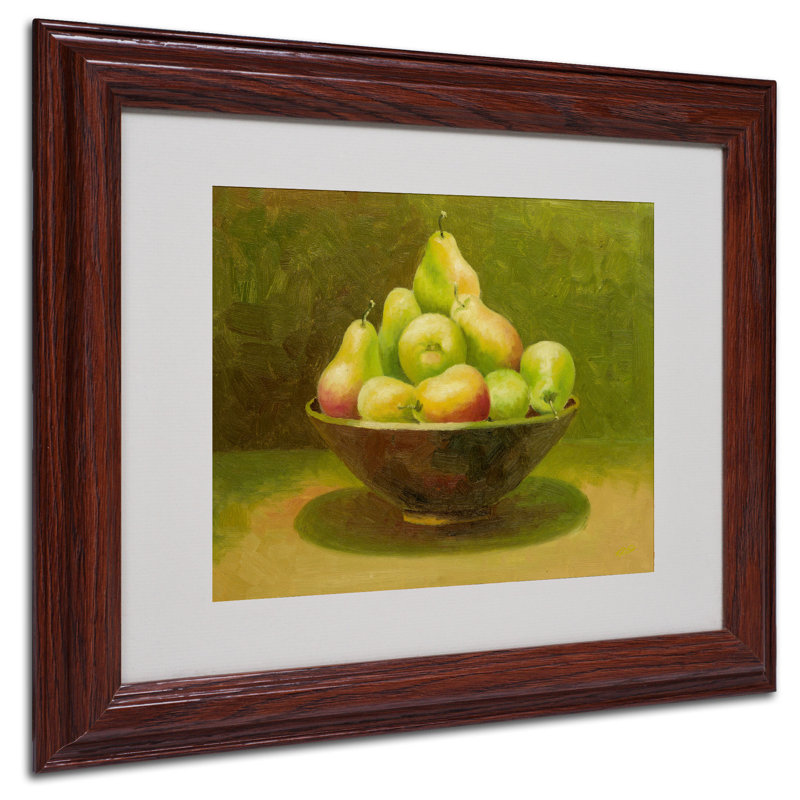 «Still Life with Pears», reproduction sur toile encadrée, H 11 po x l 14 po x P 0,5 po, Brun