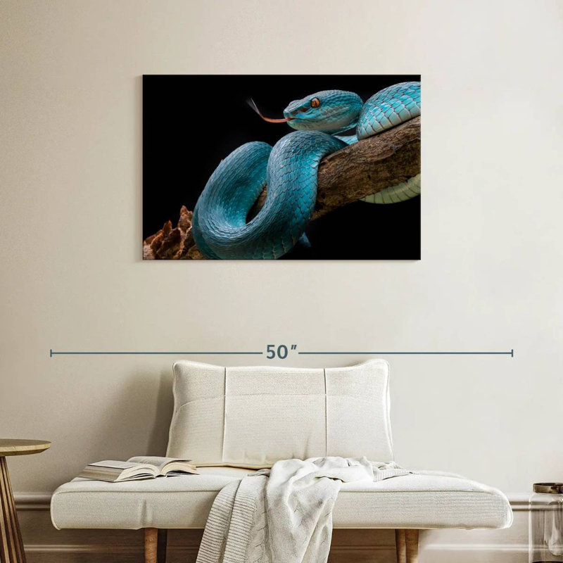 Brampt Slithering Blue Viper, 24" H x 36" W