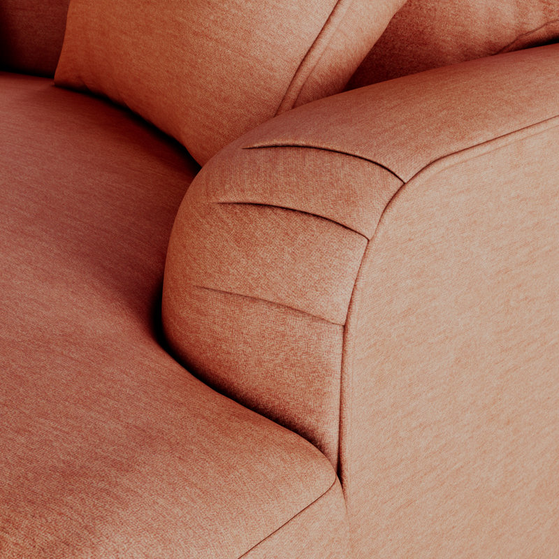 Adaku 4 Seater Sofa  , Country Oak, Salmon