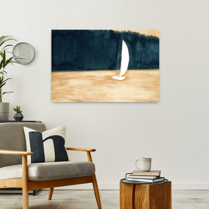 Art contemporain contemporain, paysage océanique abstrait, H 24 po x l 36 po