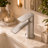 BRAVAT® Single Handle Bathroom Faucet with 6 in. Deck Plate, 1 or 3 Hole, WaterSense 1.2 GPM flow, NEOPERL® aerator, Drip-free cartridge, cUPC, NSF372/61, CEC, DOE Certified, Sleek-Brushed Nickel-129988548