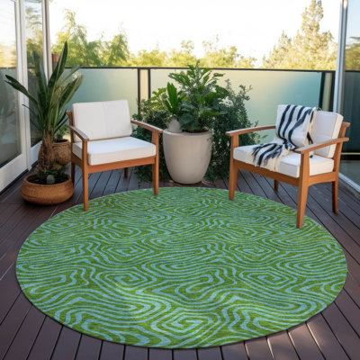 Tapis intérieur / extérieur vert lavable Zena 