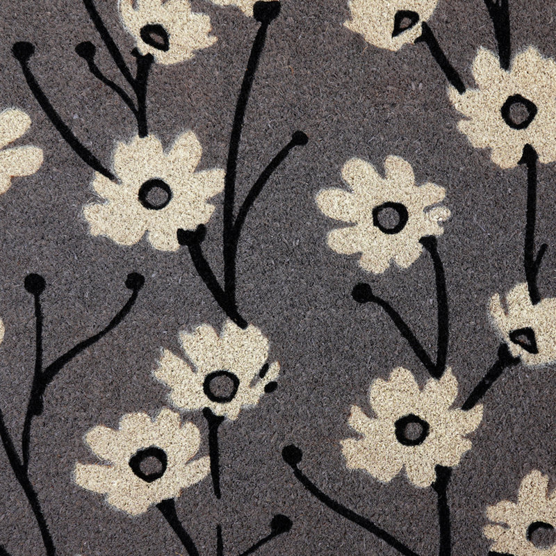 Paillasson Xoel, Wild Flowers - Gray, L 24 po x L 36 po
