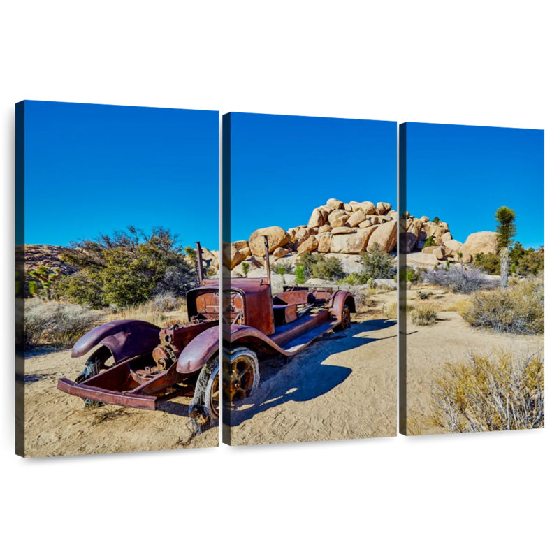 Mehar Rusted Car In Joshua Tree Park, 20" H x 33" W