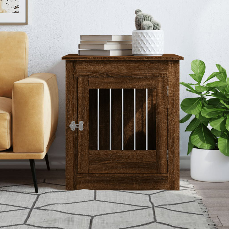 Pet Crate, Brown Oak, 71cm H x 64.5cm W x 80cm D