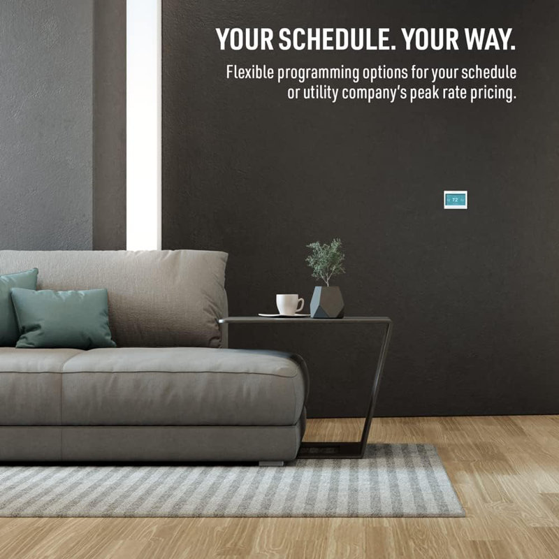 Smart Colour Thermostat Energy Star Wi-Fi Programmable Touchscreen Alexa Ready - C-Wire Required, Not Compatible with Line Volt Heating