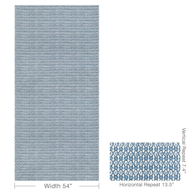 Manoir Galon 100% Cotton Performance Fabric, Blue