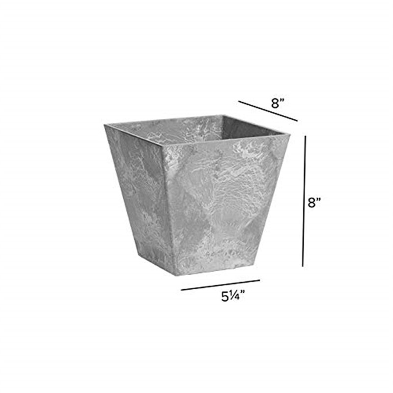 Alaunah Pot Planter, Gray, 6.5" H x 4.5" W x 4.5" D