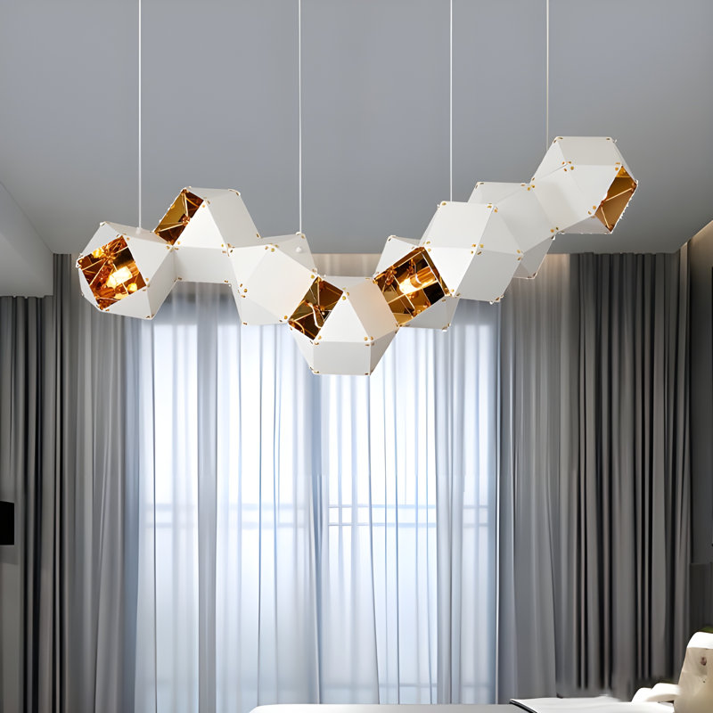 Lustre long 47 lumières 47,5 "en acier Welles