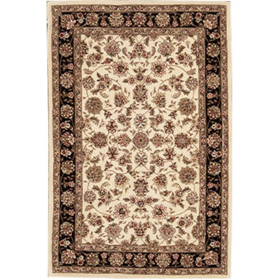 Tapis ivoire et noir noué à la main de haute qualité