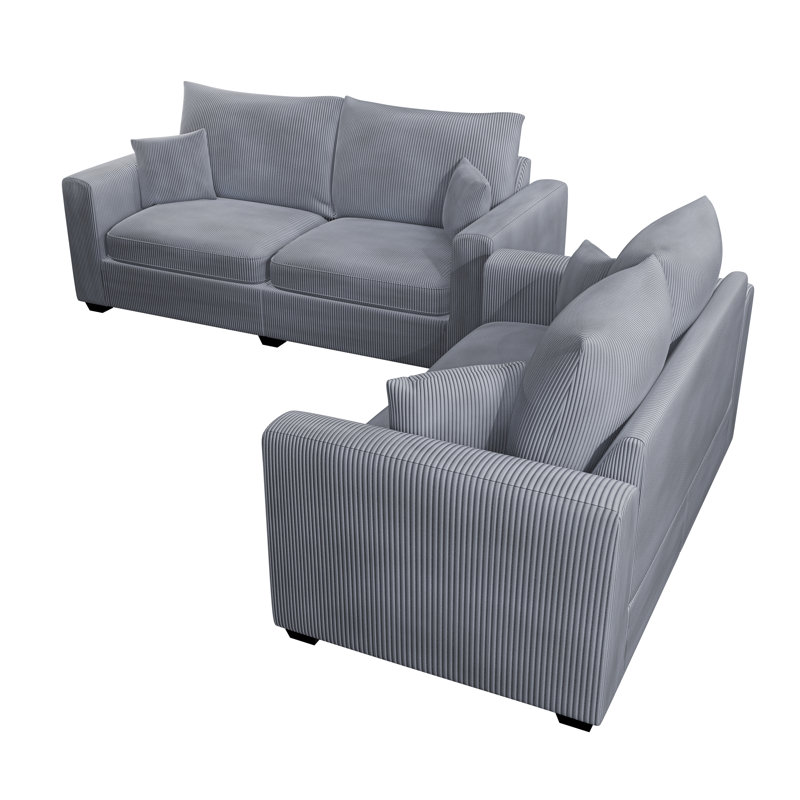 2-Piece Sofa Set, Gray