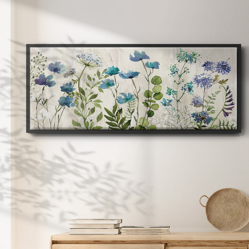 Blue Meadow- Framed Canvas, 12" H x 30" W