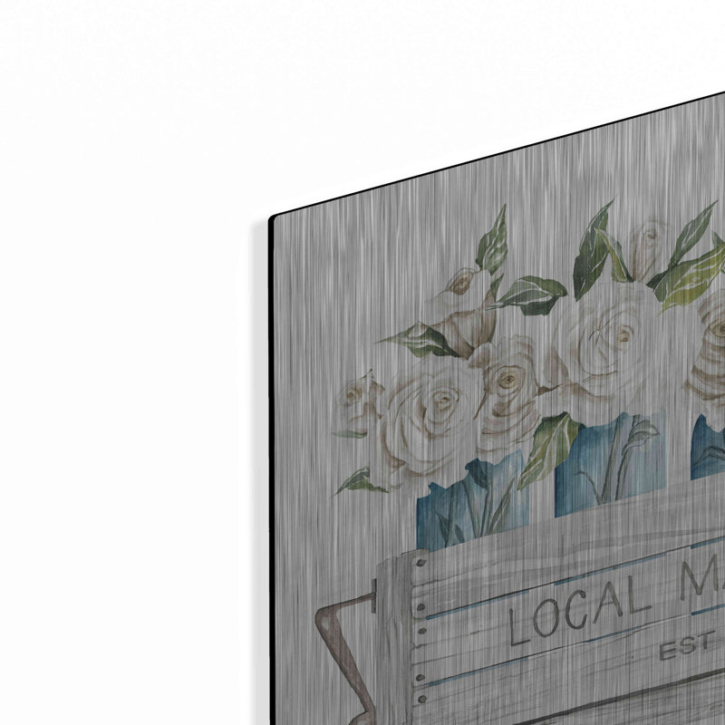 Fleurs de marché local, par Cindy Jacobs, art mural en métal, 16 po x 12 po, H 12 po x l 16 po