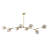 Transitional 8-Light Gold Metal Chandelier With Amber Glass Shades