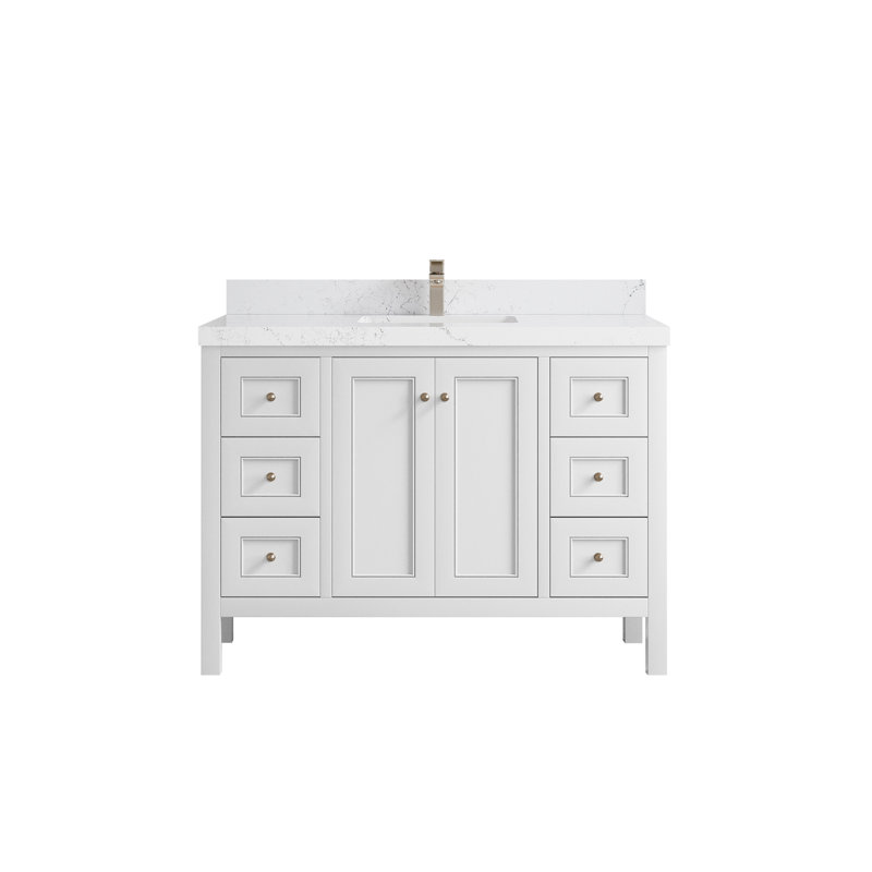 Nashville 48 In. W X 22 In. D Single Sink Bathroom Vanity In White , 2 IN Empira