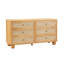 Commode tourmaline ondulée en bois naturel et rotin