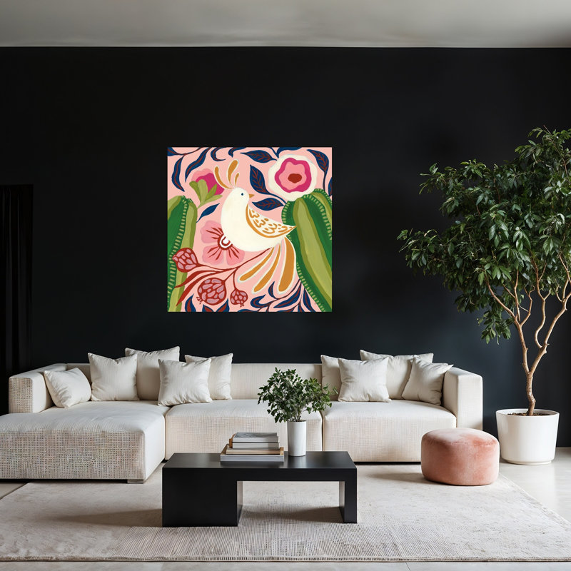 «Boho Traveller VI», reproduction d'art mural abstrait contemporain, paysage de fleurs de cactus, H 48 po x l 48 po