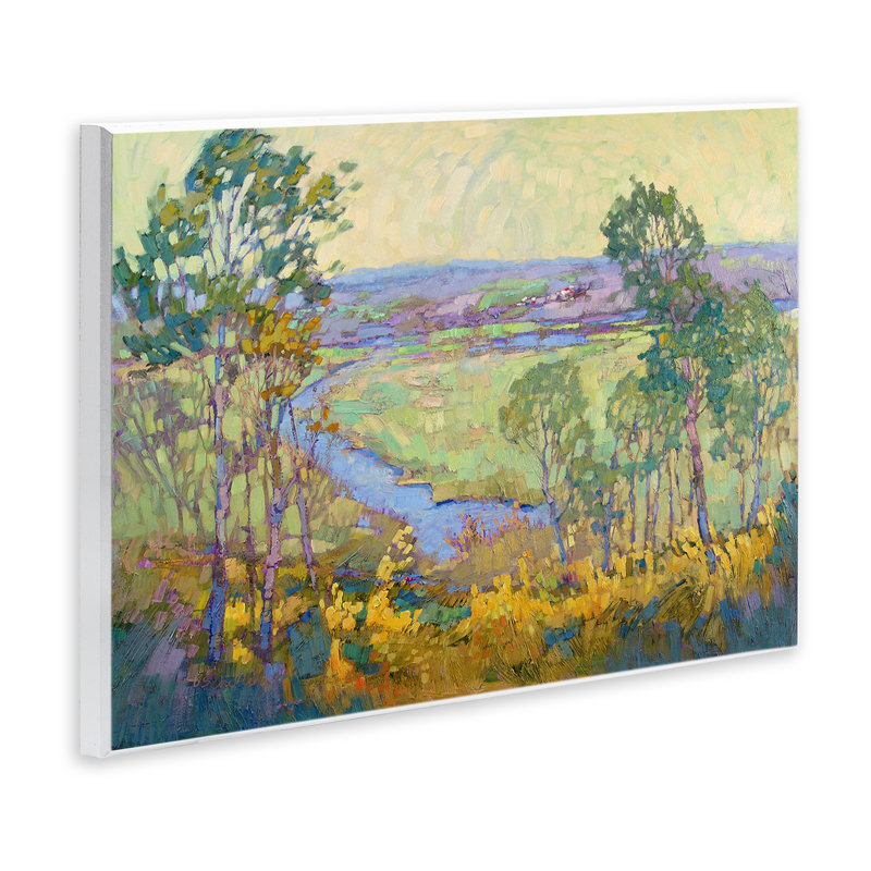Art abstrait abstrait, "Winding Stream", par Barbara Schilling, H 13 po x l 19 po