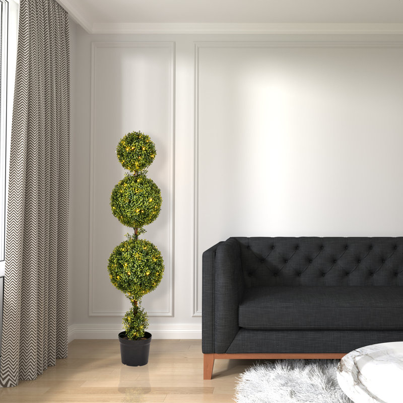 Topiaire 60 "en buis artificiel en pot