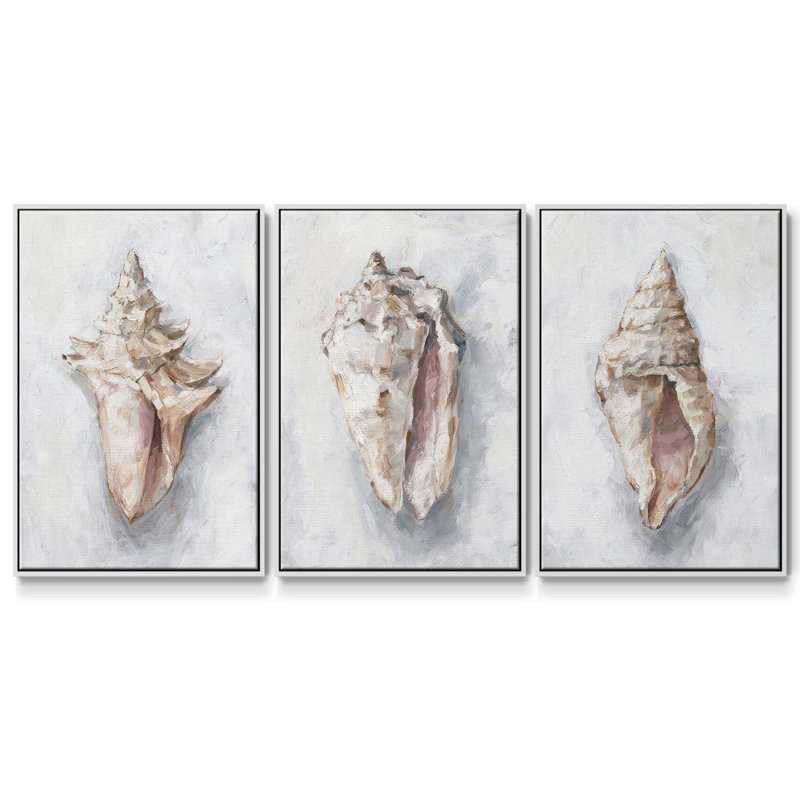 «Tree Texture Triptych I», ensemble de 3 toiles encadrées, Blanc, H 40 po x l 78 po