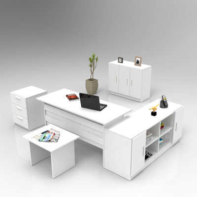 Bural 5 Piece Writing Desk Office Set