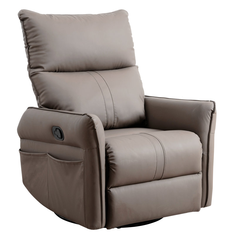 Tyvan Faux Leather Recliner, Brown, Manual