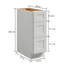 Meuble bas standard HOMEIBRO Cozy Design, en contreplaqué, prêt à assembler, 30,5 cm (L) x 61 cm (P) x 88 cm (H), couleur gris tourterelle.-1212105634-1212105637