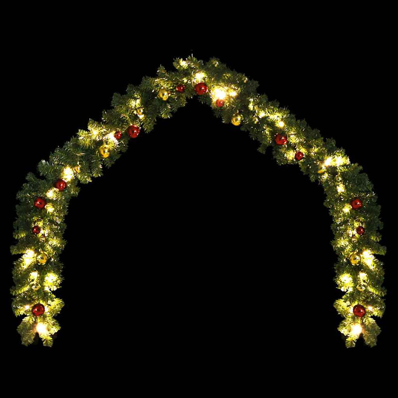 Guirlande de Noël vidaXL décorée de boules et de lumières DEL, L 32 pi 9 po