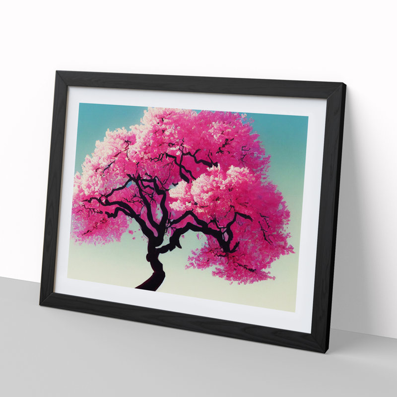 Inspirational Cherry Blossom Tree - Single Picture Frame Print, Black Framed, 25cm H x 34cm W x 2cm D