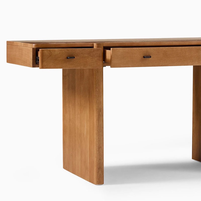 Modern minimalist style desk, 29.53" H x 47.24" W x 23.62" D, Brown