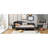 Modern Comfortable Full Size Daybed In Grey, With Headboard & Armrest - Relaxing Retreat Option Upholstered Grey Headboard, And Robust Support Legs Cozy Spot-928793406-928793405