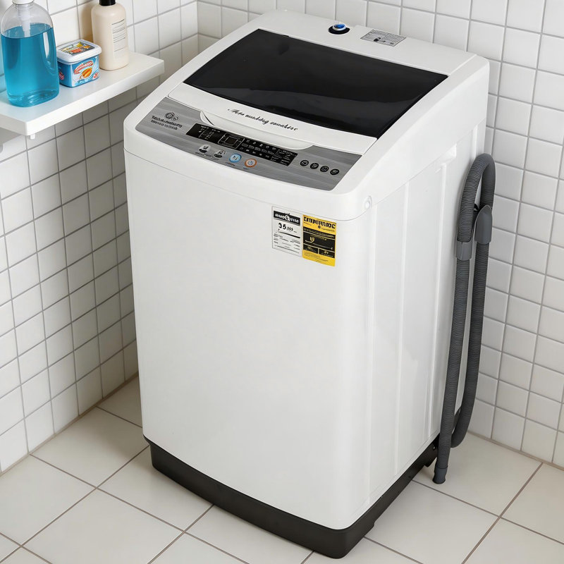 20 lb / 2,8 pi cu Machine à laver portable entièrement automatique - 10 programmes et 8 niveaux d'eau avec nettoyage papillon 3D, pompe de vidange intégrée et démarrage différé 24 heures sur 24