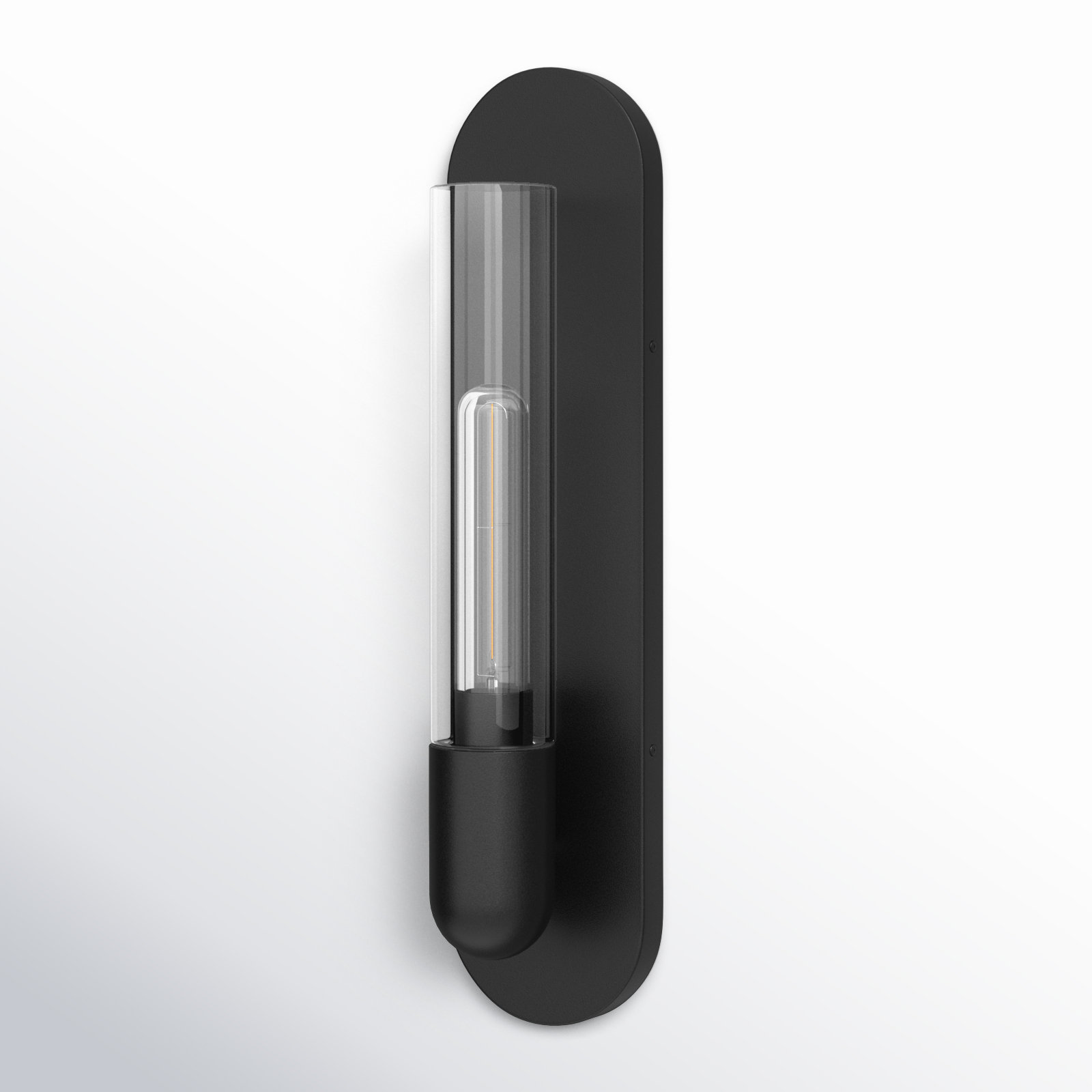 Scout Single Light Glass Dimmable Flush Mounted Sconce, Black