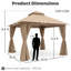 Pavillon de jardin en acier à toit double 12 pi x 12 pi Decksplore-133016311