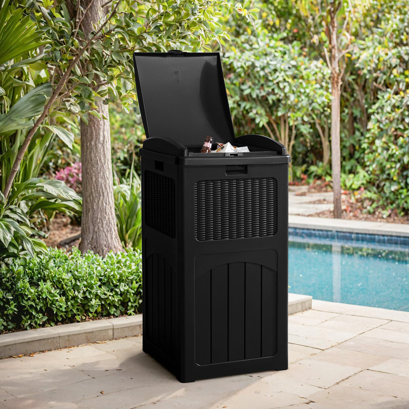30 Gallon Trash Can, Black